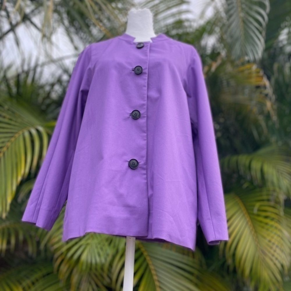 Lafayette 148 Purple Carmina Swing Jacket Size Large